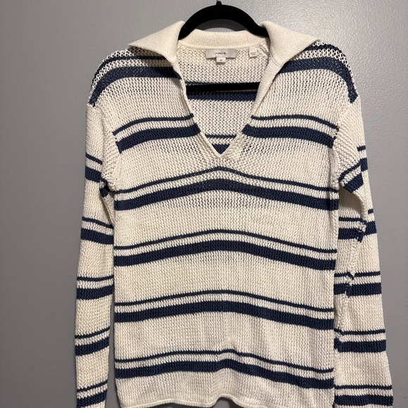 Vince V-Neck Striped Sweater for Women for sale - Picture 1 of 4